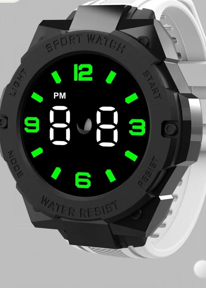Zeeno Place K3 Digital LED Sport Watch with Snow Mountain White Silicone Strap