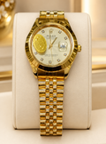 Zeeno Luxury Gold Watch with Champagne Dial and Crystal Markers